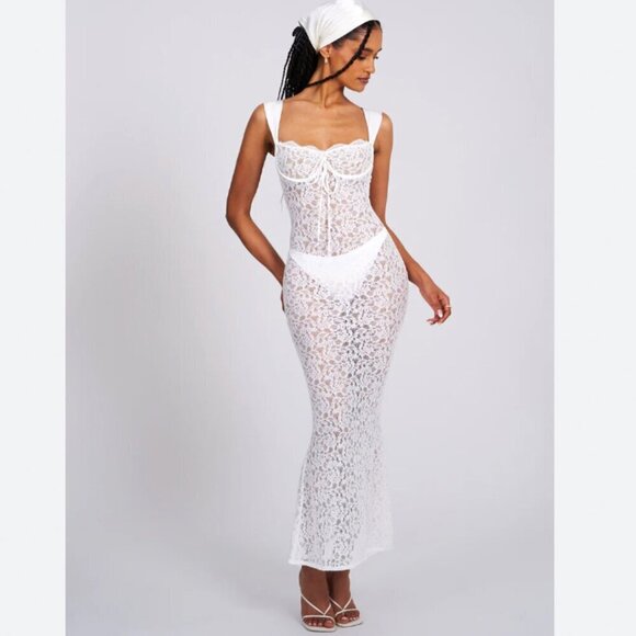 Miss Circle Dresses & Skirts - Miss Circle Veronica White Lace Maxi Dress